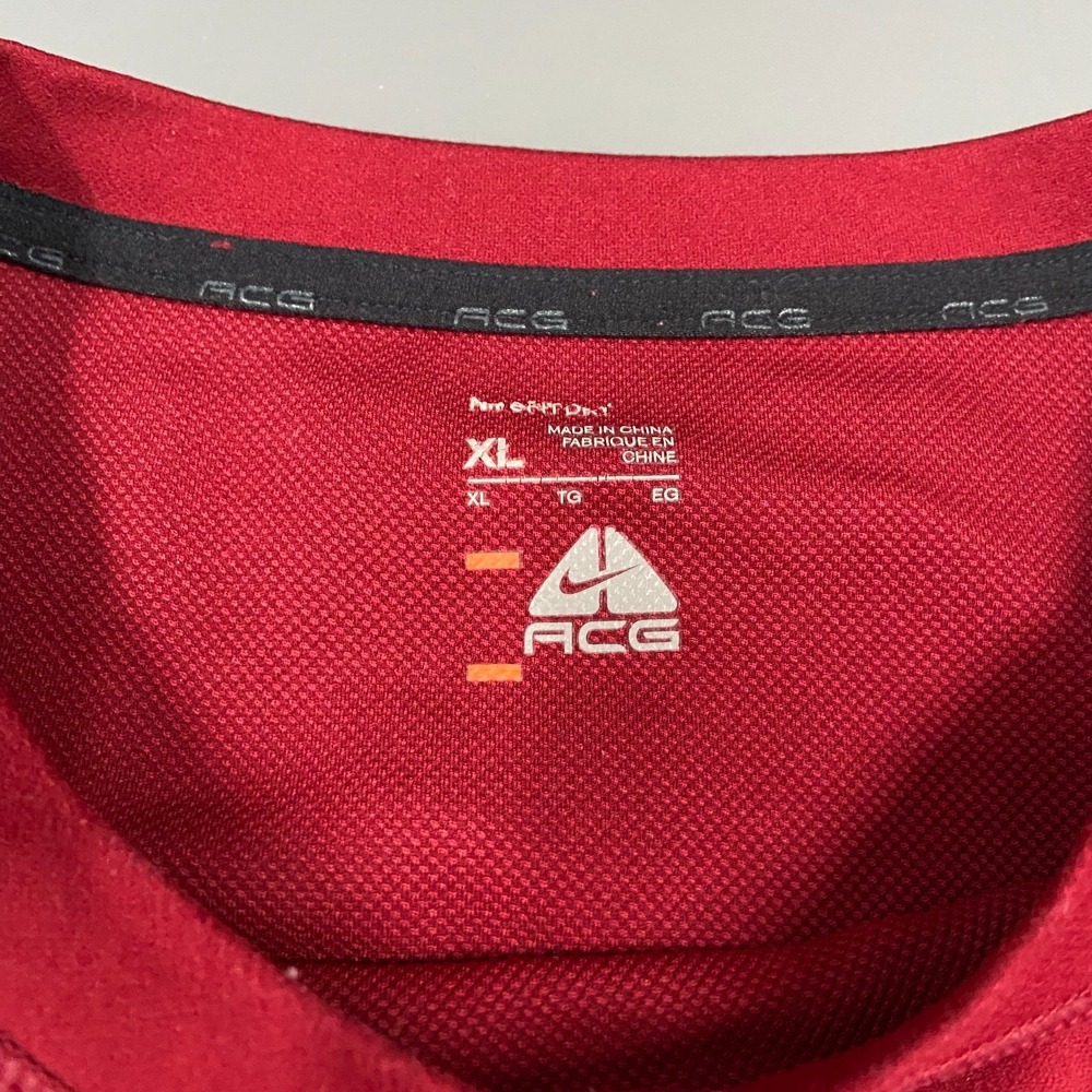 Vintage Nike ACG Shirt Mens XL Red Gray Graphic Long Sleeve Athletic Casual - Picture 6 of 10